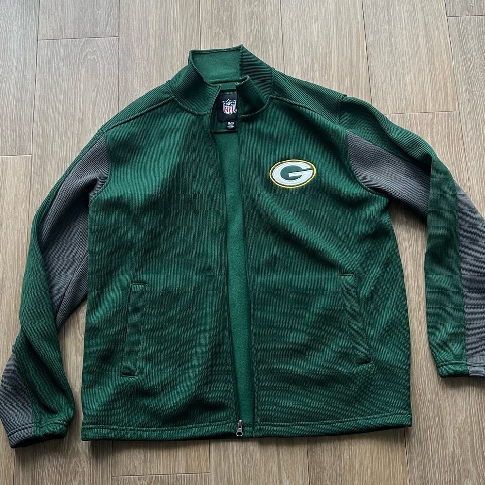 NFL Green Bay Packers Green and Gray Men's Jacket XL
